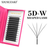 XIUSUZAKI Automatic Flowering W Shape Bloom 5D Premade Fans Eyelash Extensions Premium Natural Soft Light Full Dense Lashes